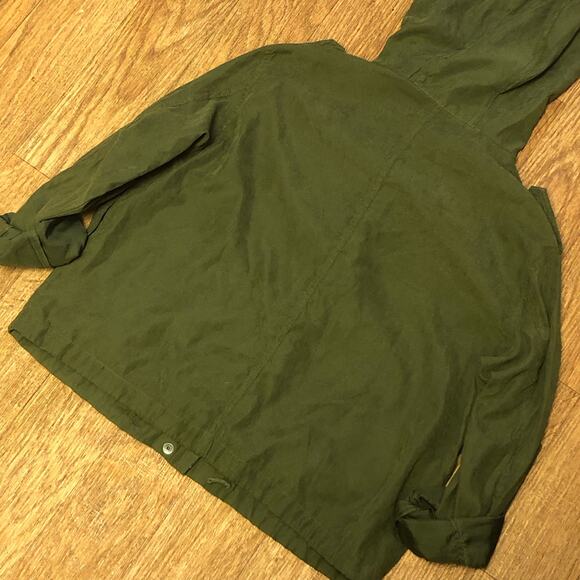 Brandy Melville Army Green Button Zip Front Utility Jacket Size One Si - Picture 13 of 16